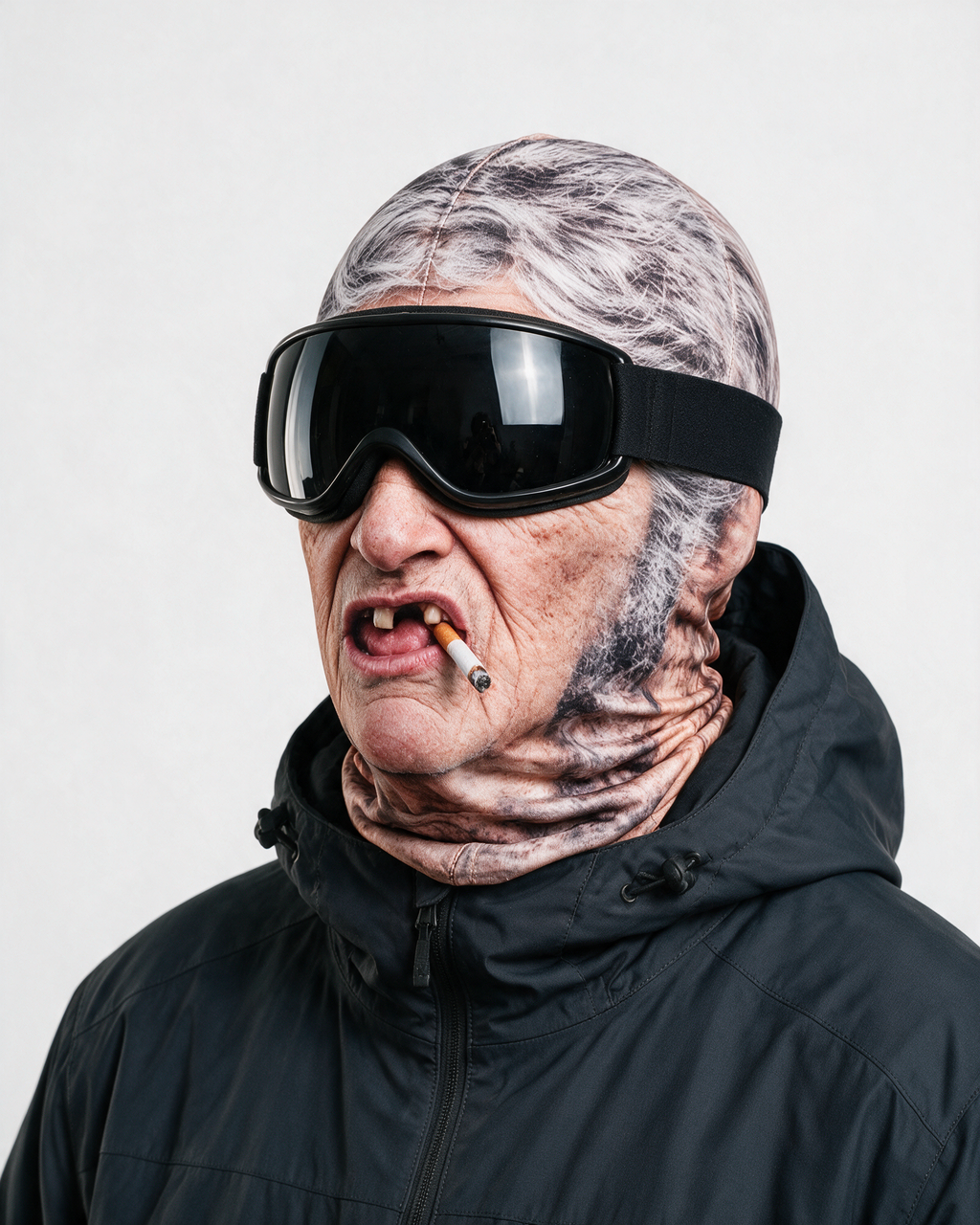 Gray hair character printed balaclava