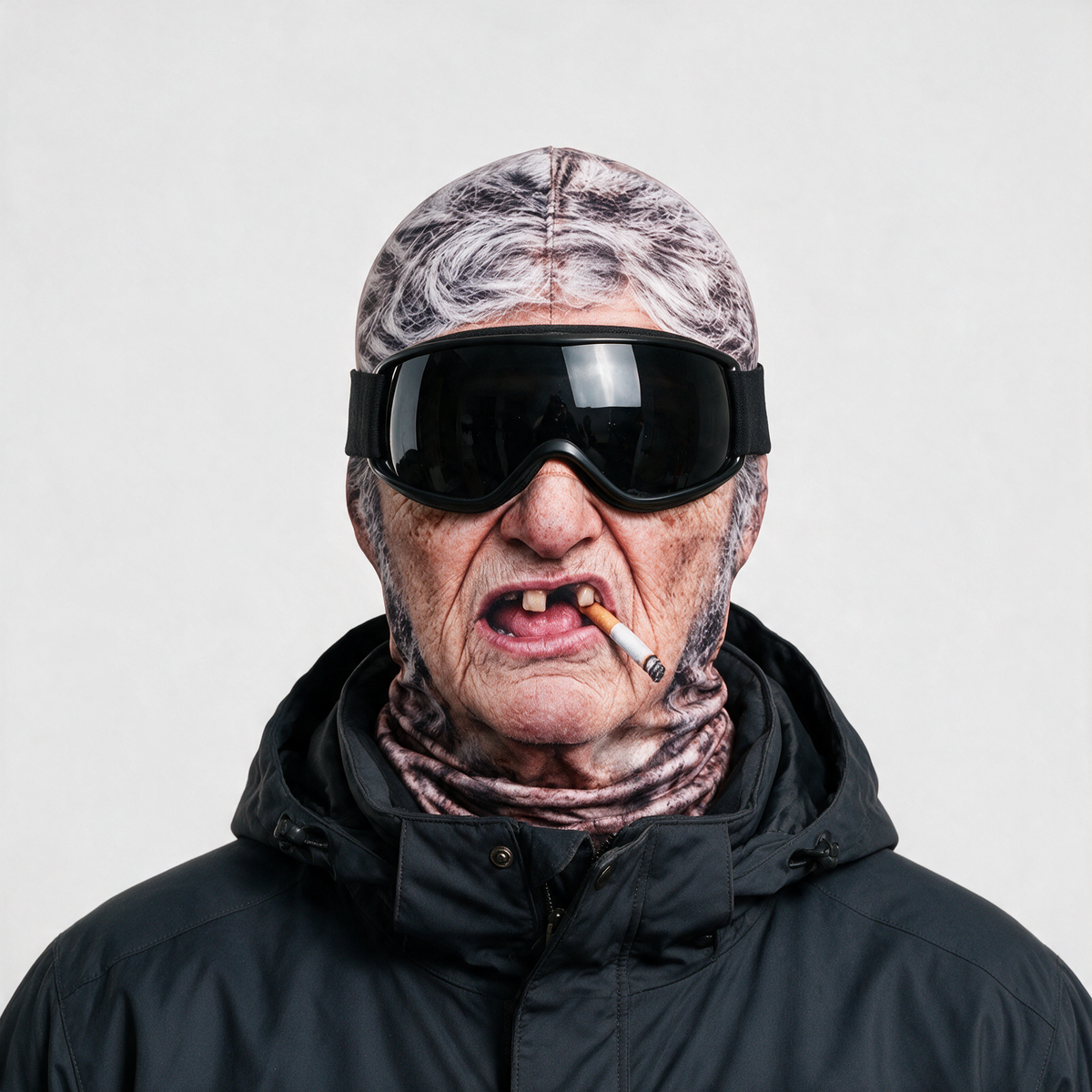 Gray hair character printed balaclava