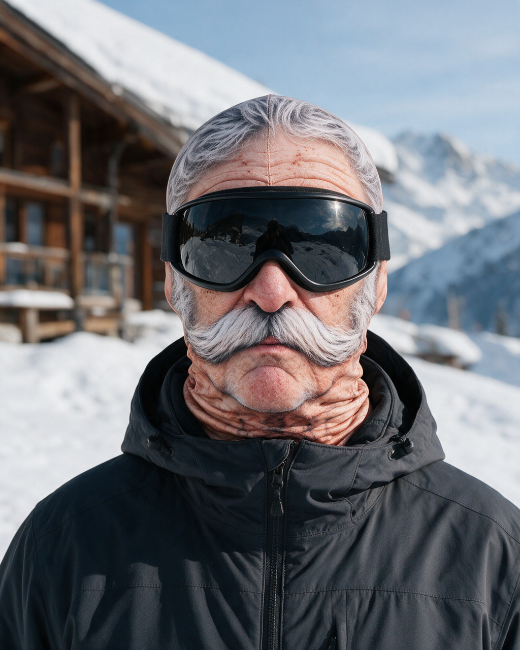 Silver handlebar printed balaclava lifestyle