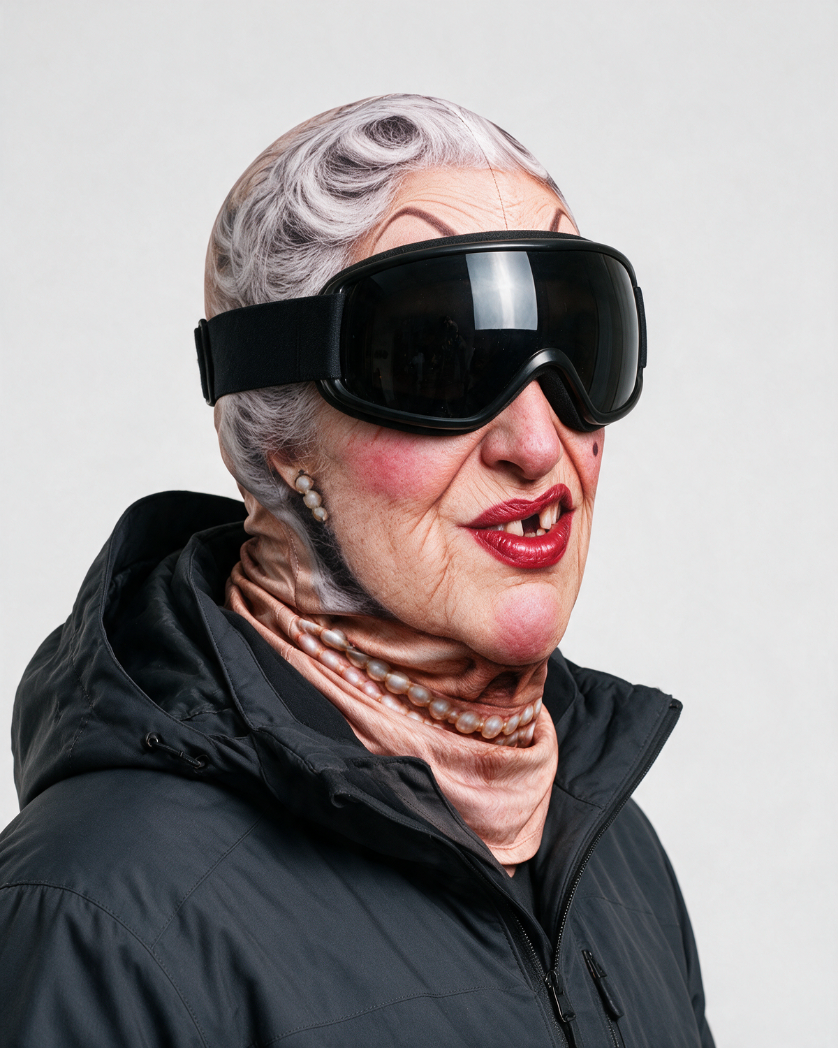 Pearls and Lipstick balaclava fit