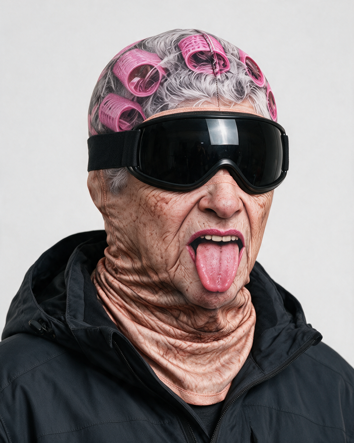 Pink Rollers novelty balaclava fit
