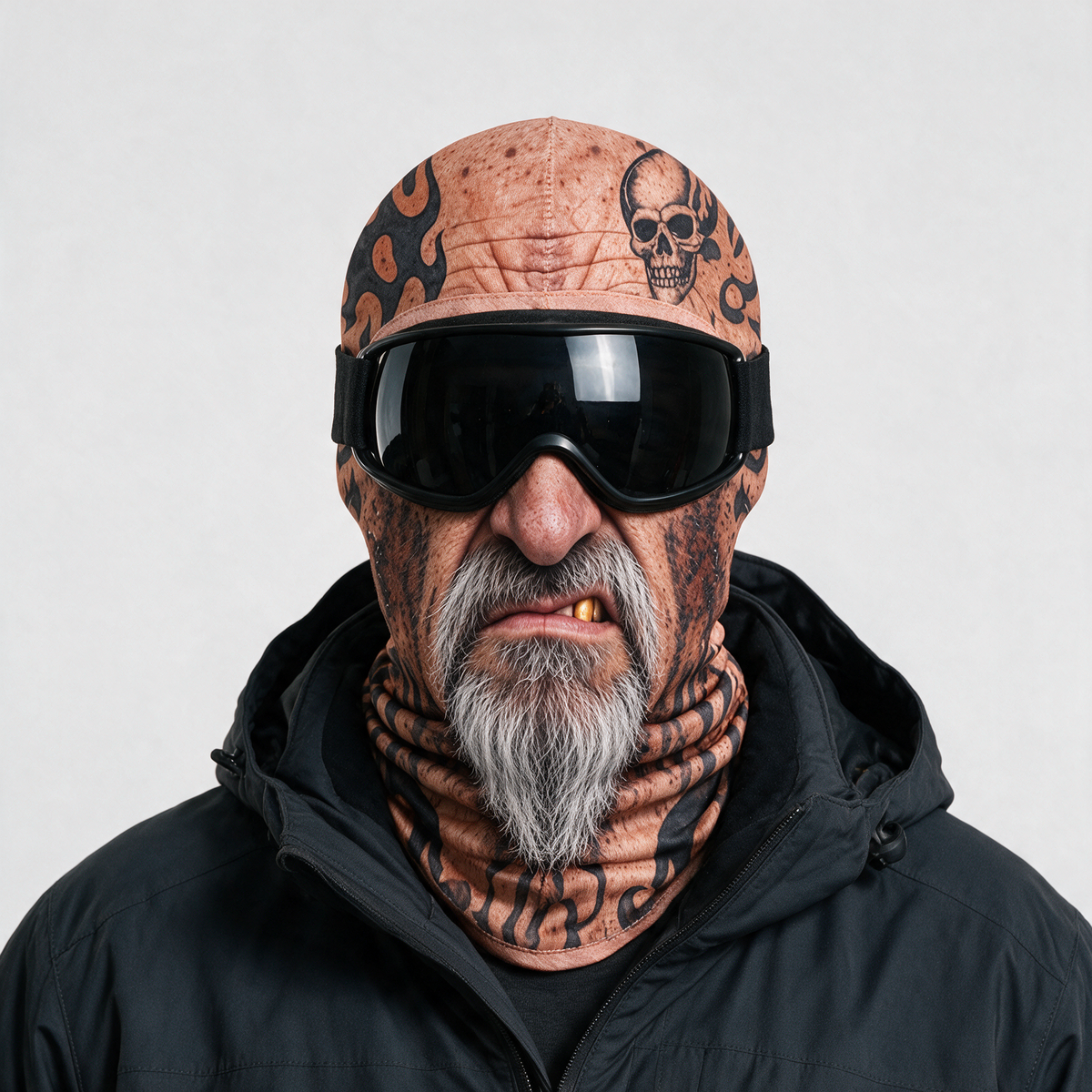 Skull Tattoo Goatee novelty balaclava feature1