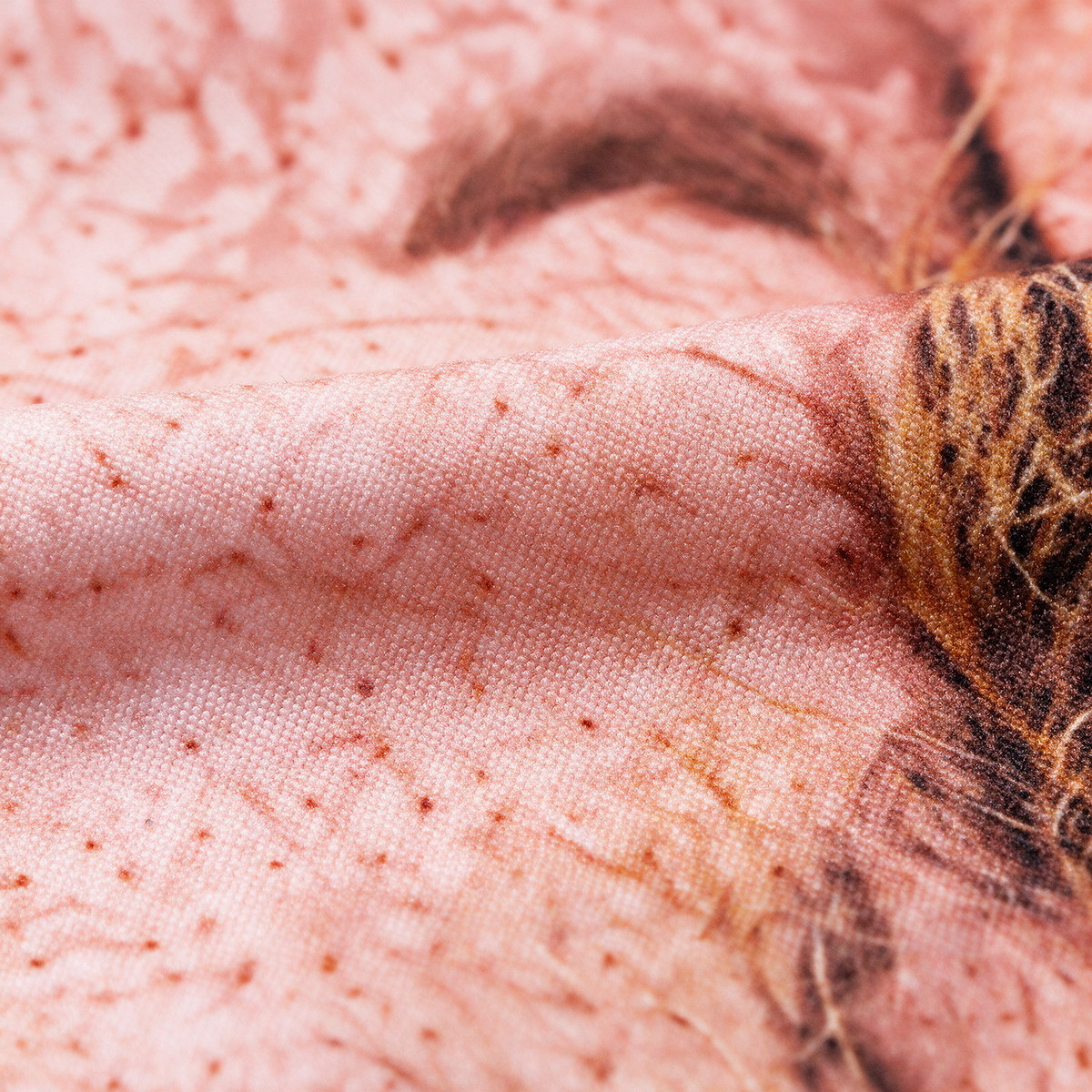 Novelty face-print balaclava fabric close-up