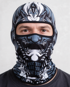 Printed polyester balaclava design and construction photograph