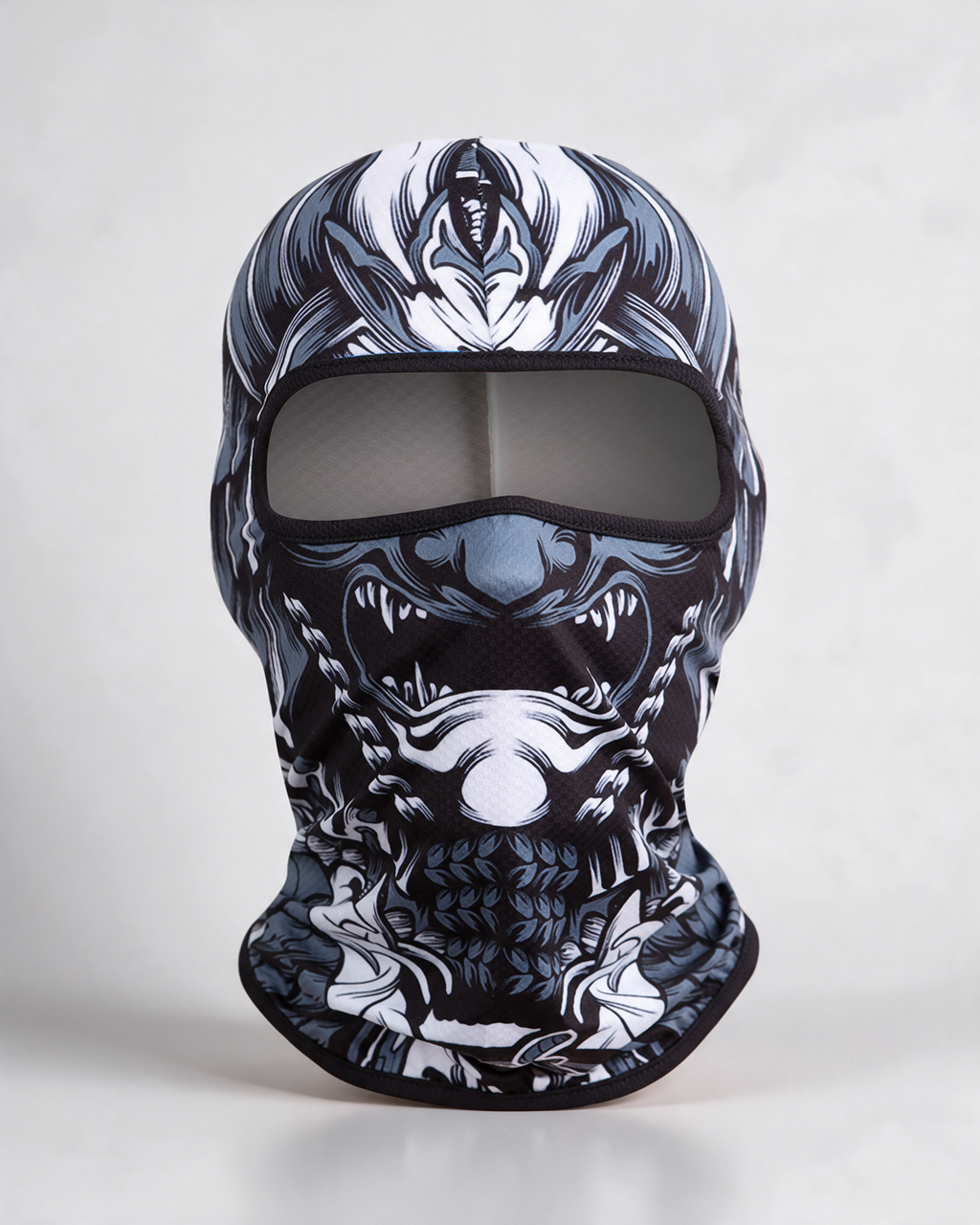 Printed polyester balaclava design and construction photograph
