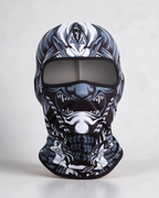 Printed polyester balaclava design and construction photograph