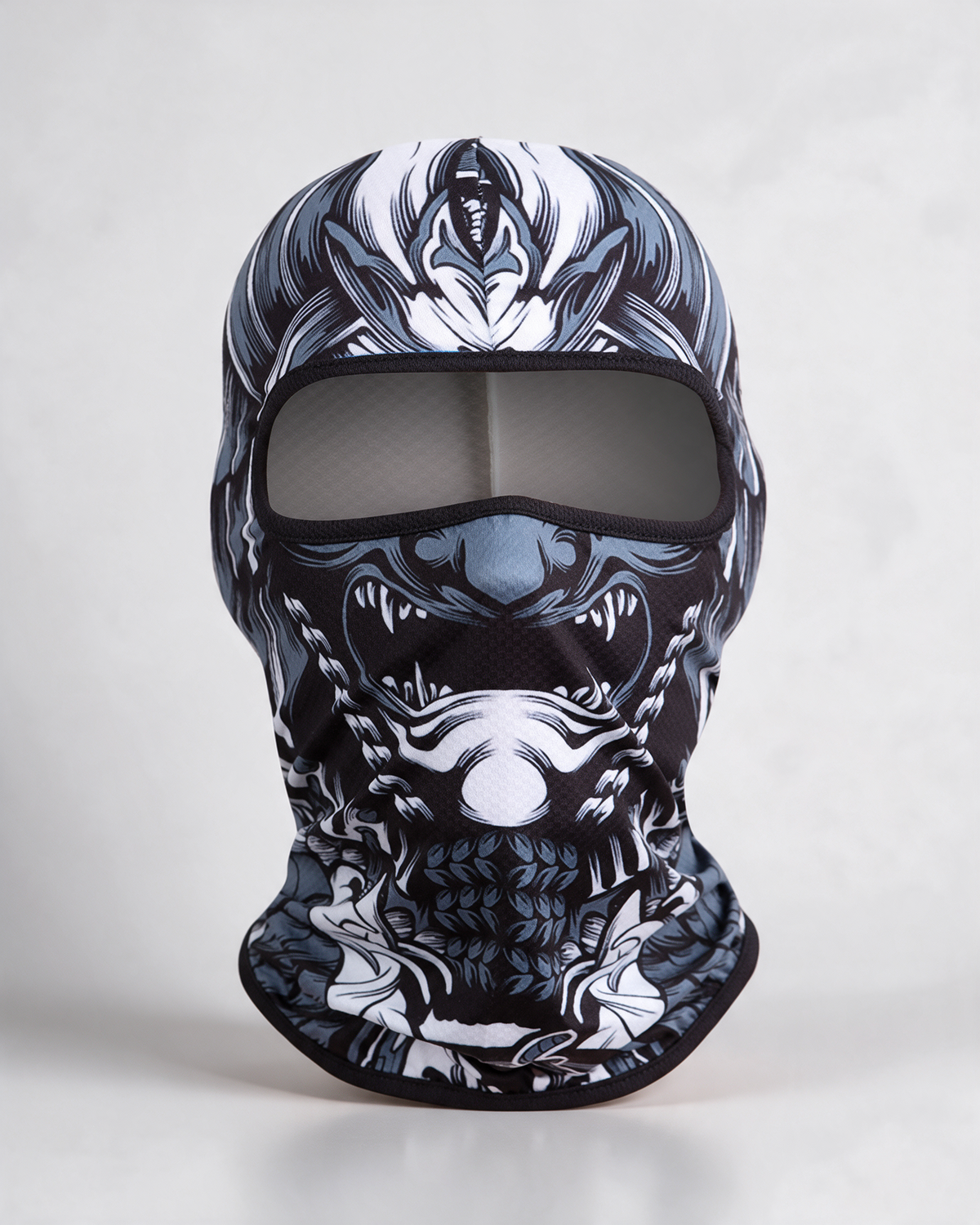 Printed polyester balaclava design and construction photograph