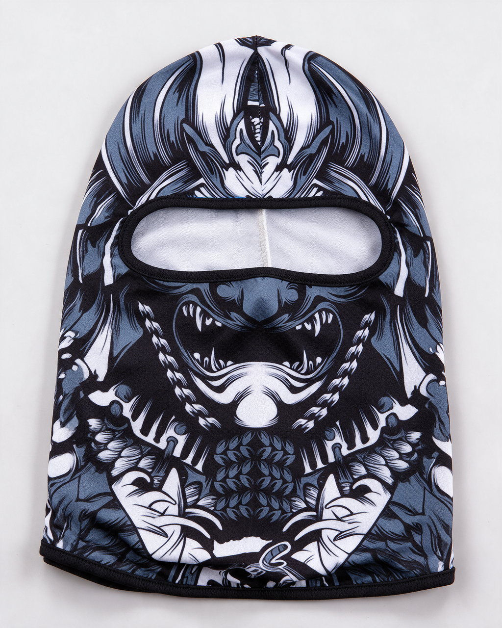 Printed polyester balaclava design and construction photograph