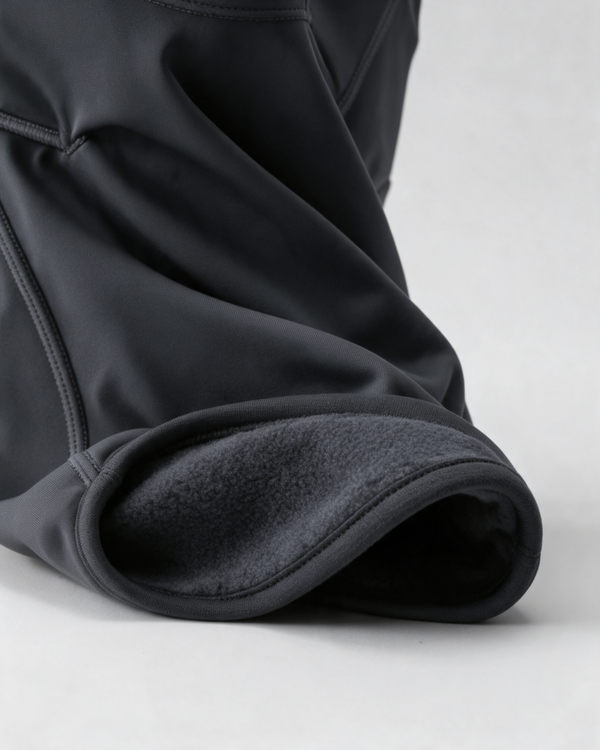 Charcoal Gray fleece-lined balaclava — lining detail on light gray