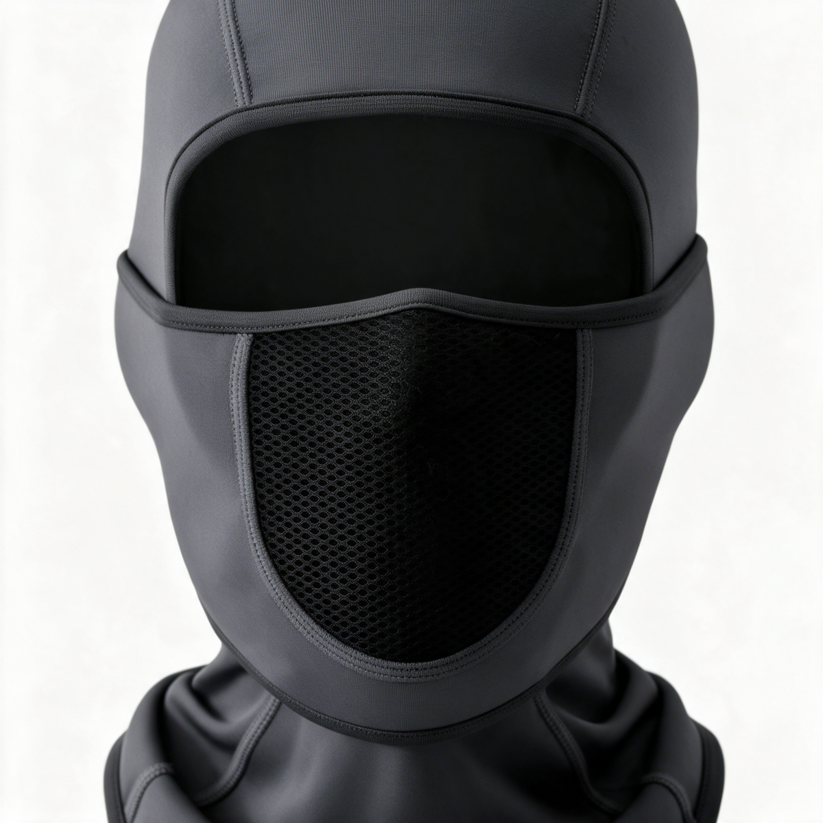 Fleece-lined balaclava material and coverage