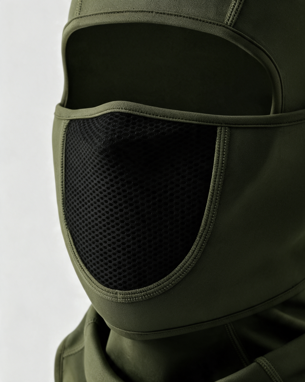 Fleece-lined balaclava material and coverage