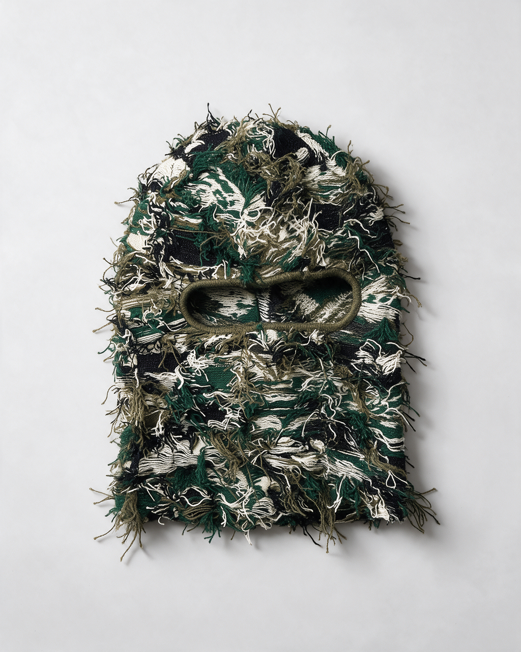 Green Camo balaclava flatlay
