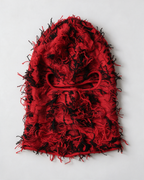 Red and Black balaclava flatlay