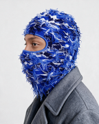 Blue Camo balaclava side portrait