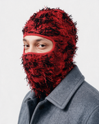 Red and Black balaclava side portrait