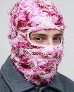 Pink Camo balaclava fit detail