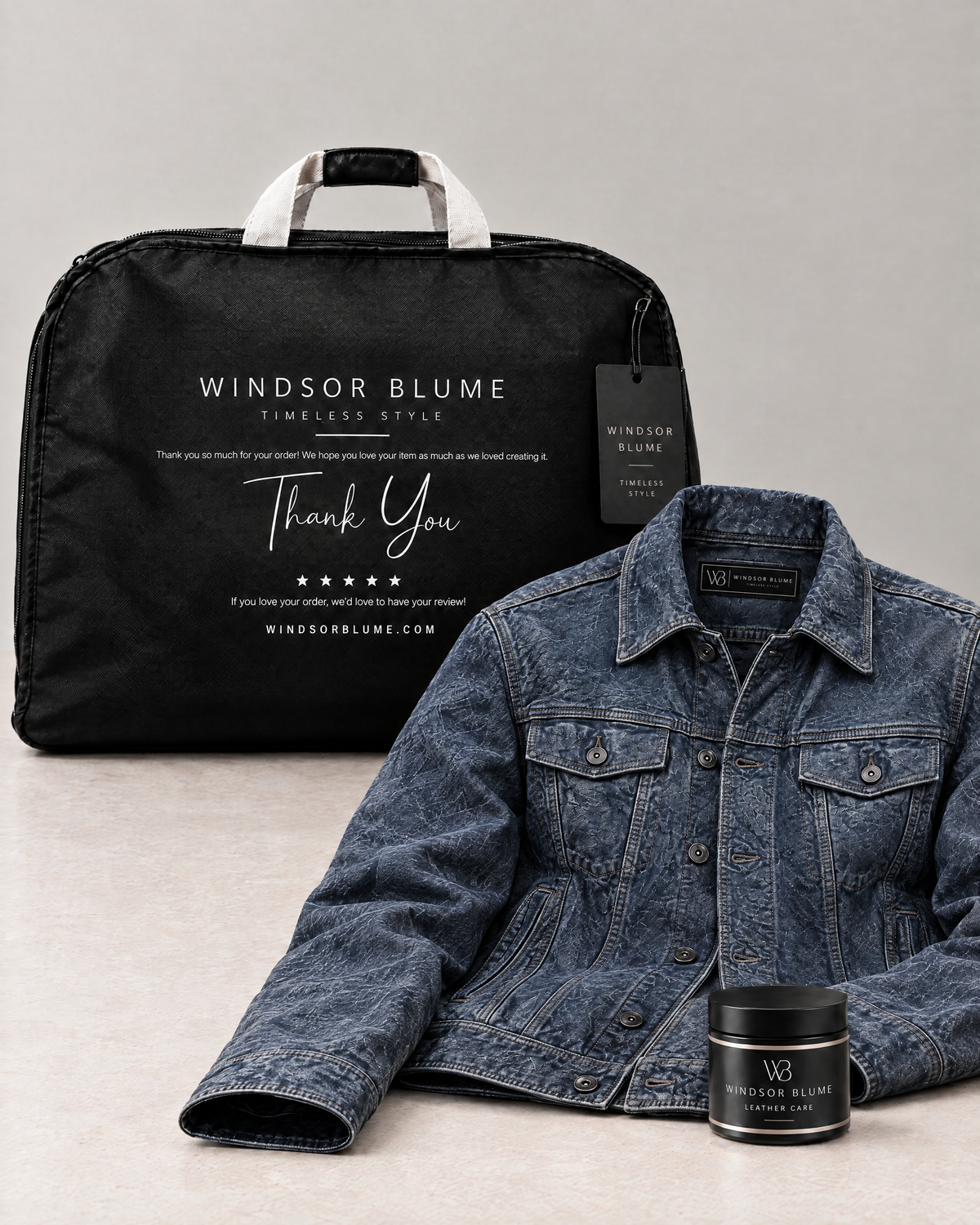 Men's Chase Leather Denim Jacket — Denim — whats-included