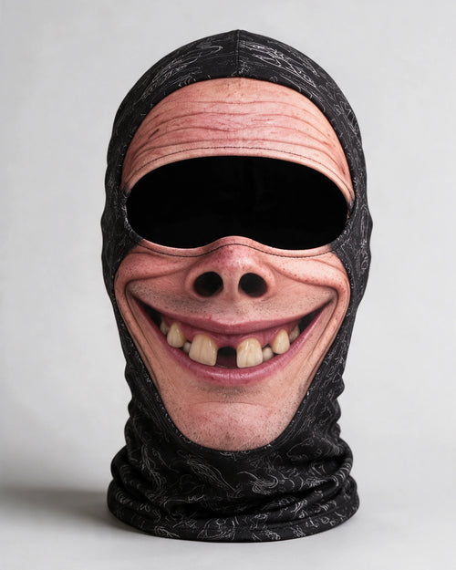Bucktooth Grin printed fabric mask — product view
