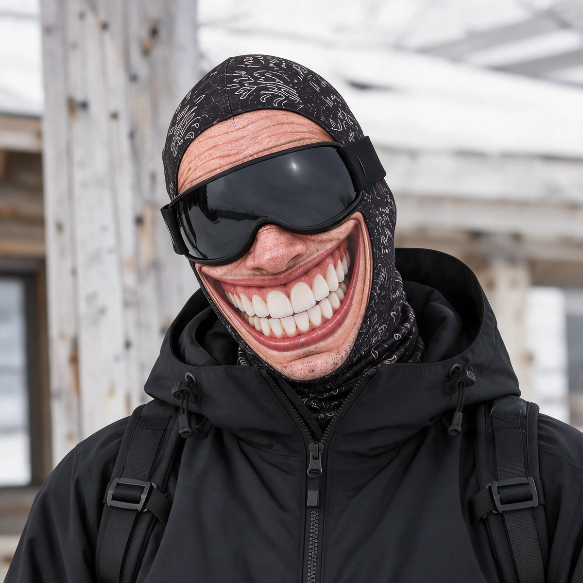Toothy Smile printed mask, intro 1. Goggles and clothing not included.