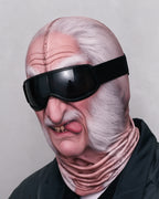 Grumpy Grandpa printed mask, gallery angle. Goggles and clothing not included.