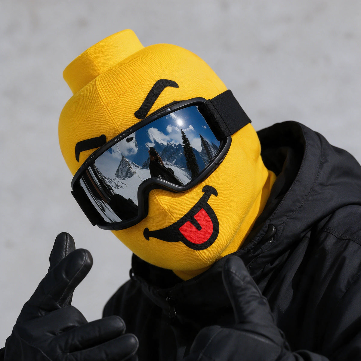 Printed fabric mask detail. Goggles and clothing not included.