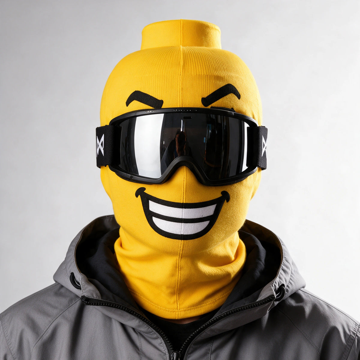 Printed fabric mask detail. Goggles and clothing not included.