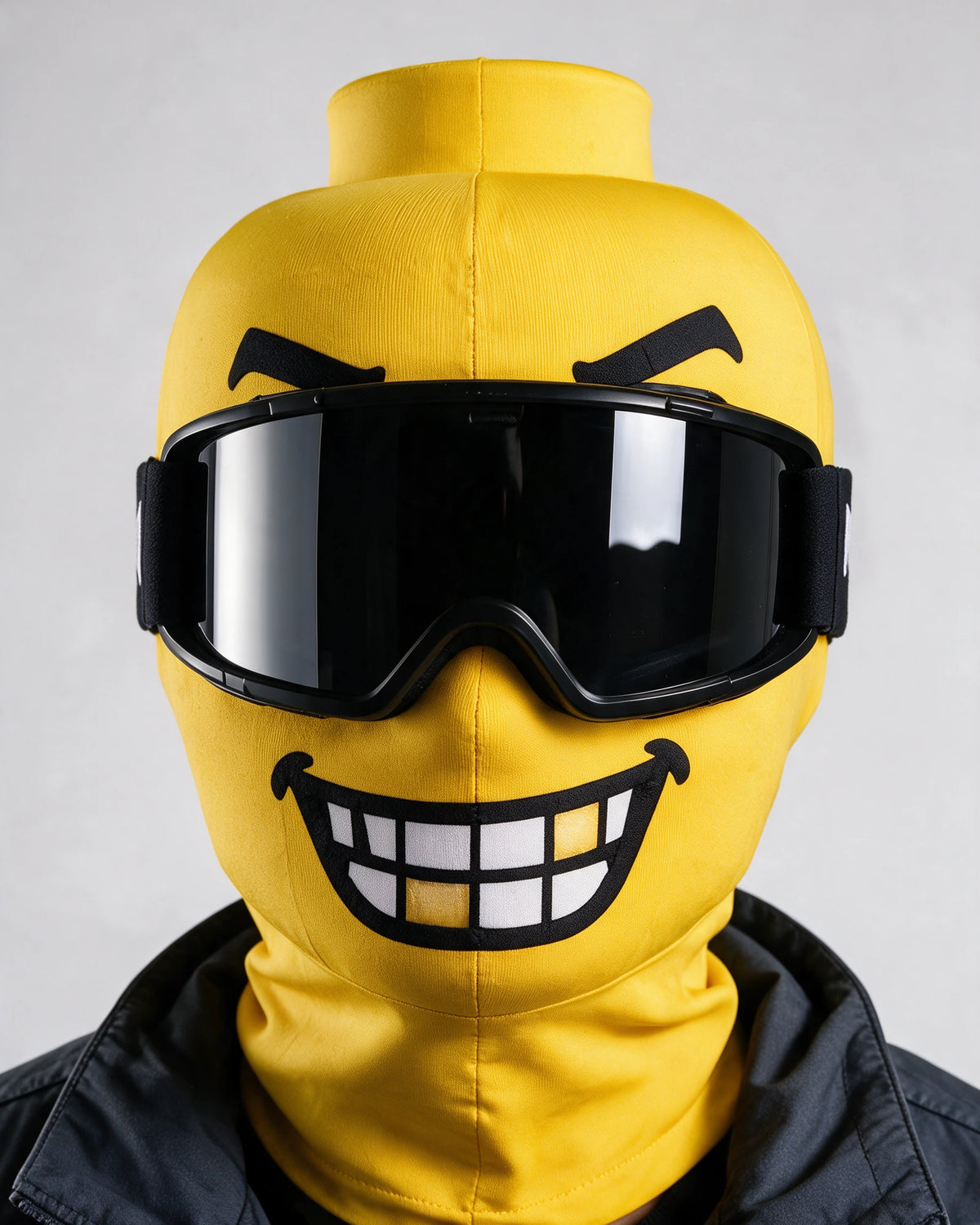 Printed fabric mask detail. Goggles and clothing not included.
