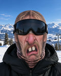Funny printed fabric balaclava styled with ski goggles