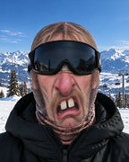 Funny printed fabric balaclava styled with ski goggles