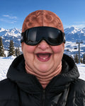 Funny printed fabric balaclava styled with ski goggles