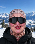 Funny printed fabric balaclava styled with ski goggles