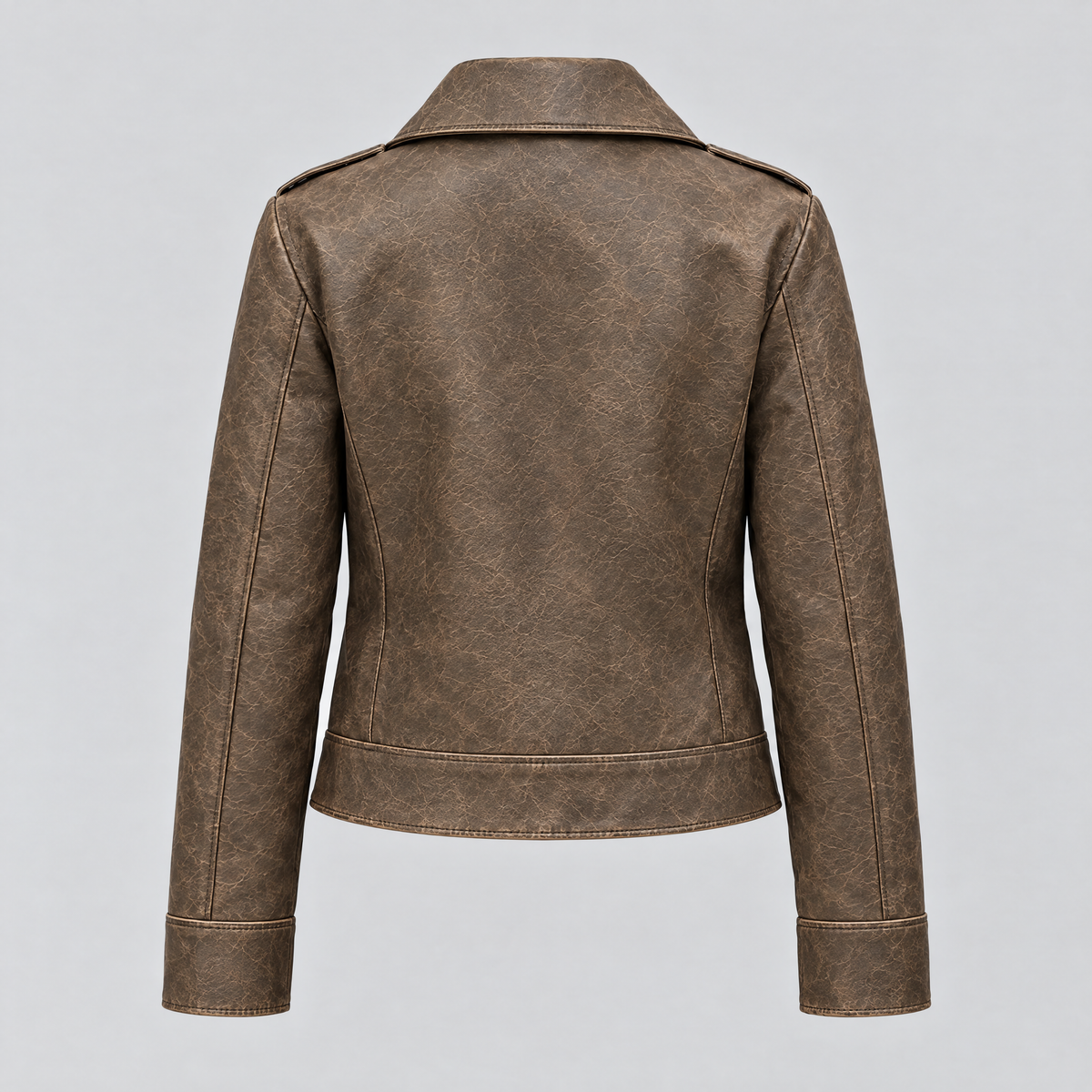 Women's Addis Leather Aviator Jacket — Brown — product-back
