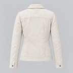 Women's Addison Leather Denim Jacket — White — product-back