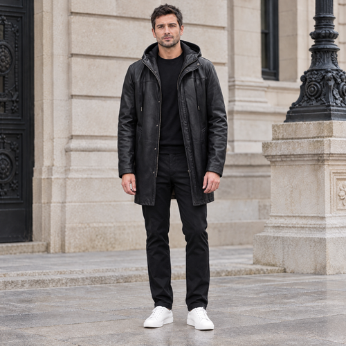 Men's Ari Hooded Anorak — Jacket — Black — full-body-front