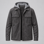 Men's Atlas Hooded Vintage Shirt Jacket — Charcoal — product-front