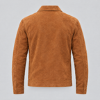 Men's Banks Suede Zip Shirt Jacket — Cognac — product-back