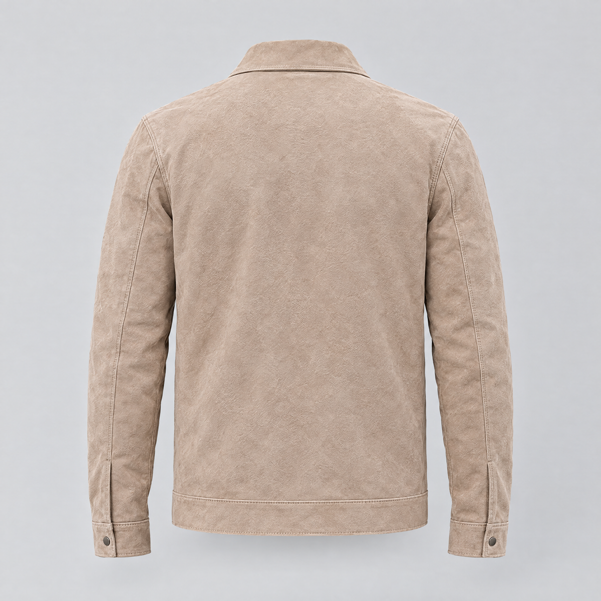 Men's Banks Suede Zip Shirt Jacket — Sand — product-back