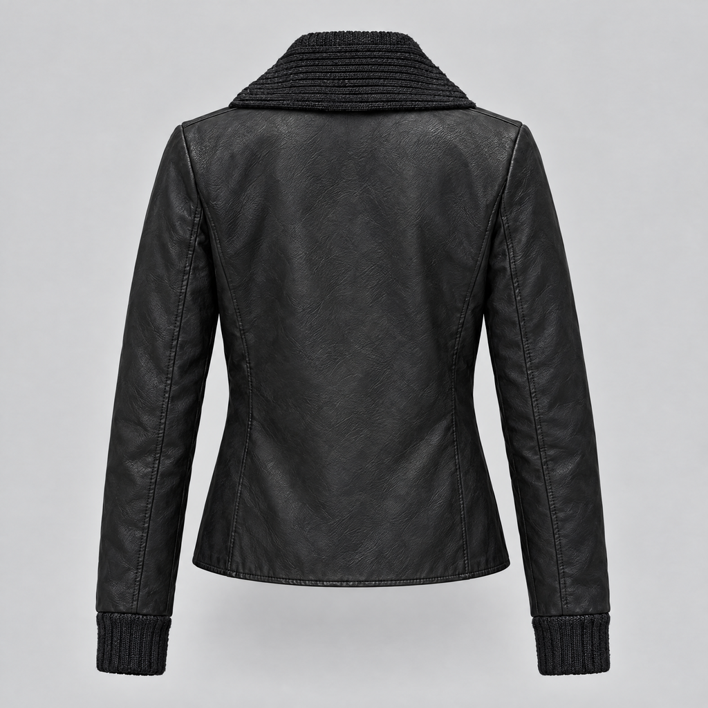Women's Beatrix Leather Jacket — Black — product-back