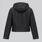 Women's Belle Cropped Lightweight Hooded Jacket — Black — product-back