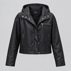 Women's Belle Cropped Lightweight Hooded Jacket — Black — product-front