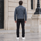 Men's Chase Leather Denim Jacket — Denim — full-body-back