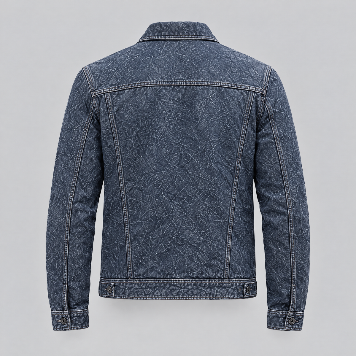 Men's Chase Leather Denim Jacket — Denim — product-back