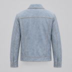 Men's Chase Leather Denim Jacket — Light Blue Wash — product-back