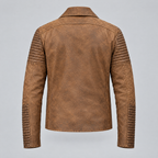 Men's Dom Padded Leather Moto Jacket — Cognac — product-back