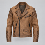 Men's Dom Padded Leather Moto Jacket — Cognac — product-front