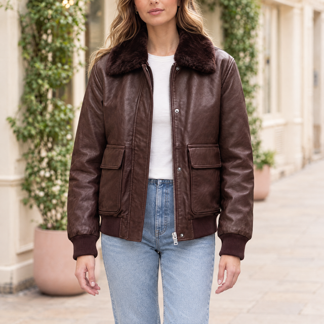 Women's Everleigh Faux Fur Lined Bomber Jacket