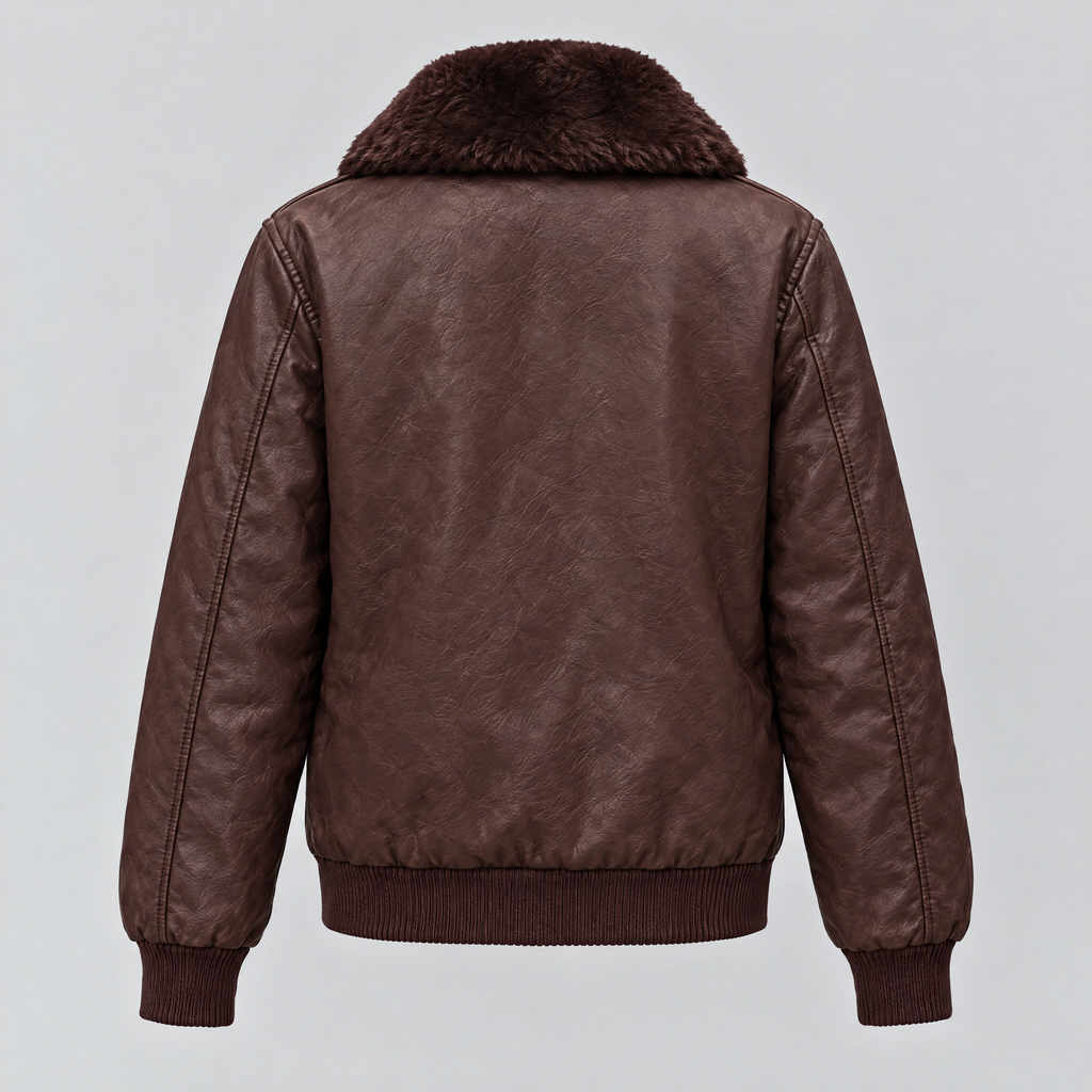 Women's Everleigh Faux Fur Lined Bomber Jacket — Wine — product-back