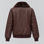 Women's Everleigh Faux Fur Lined Bomber Jacket — Wine — product-back