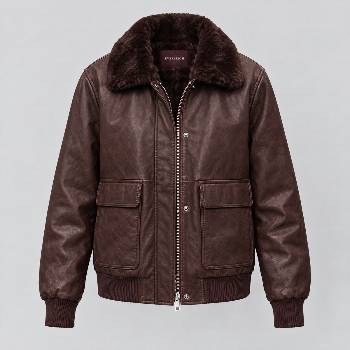 Women's Everleigh Faux Fur Lined Bomber Jacket — Wine — product-front