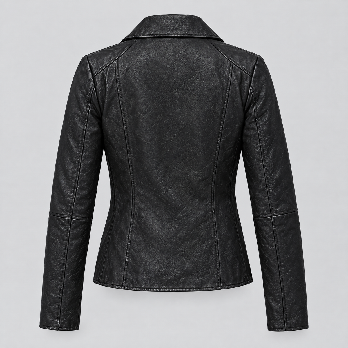 Women's Felix Leather Moto Jacket — Black — product-back